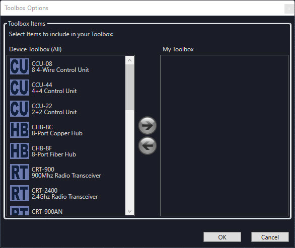 CrewWare Device Toolbox Panel